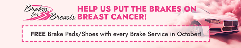 Help us put the brakes on breast cancer | Free brake pads/shoes with every brake service in October